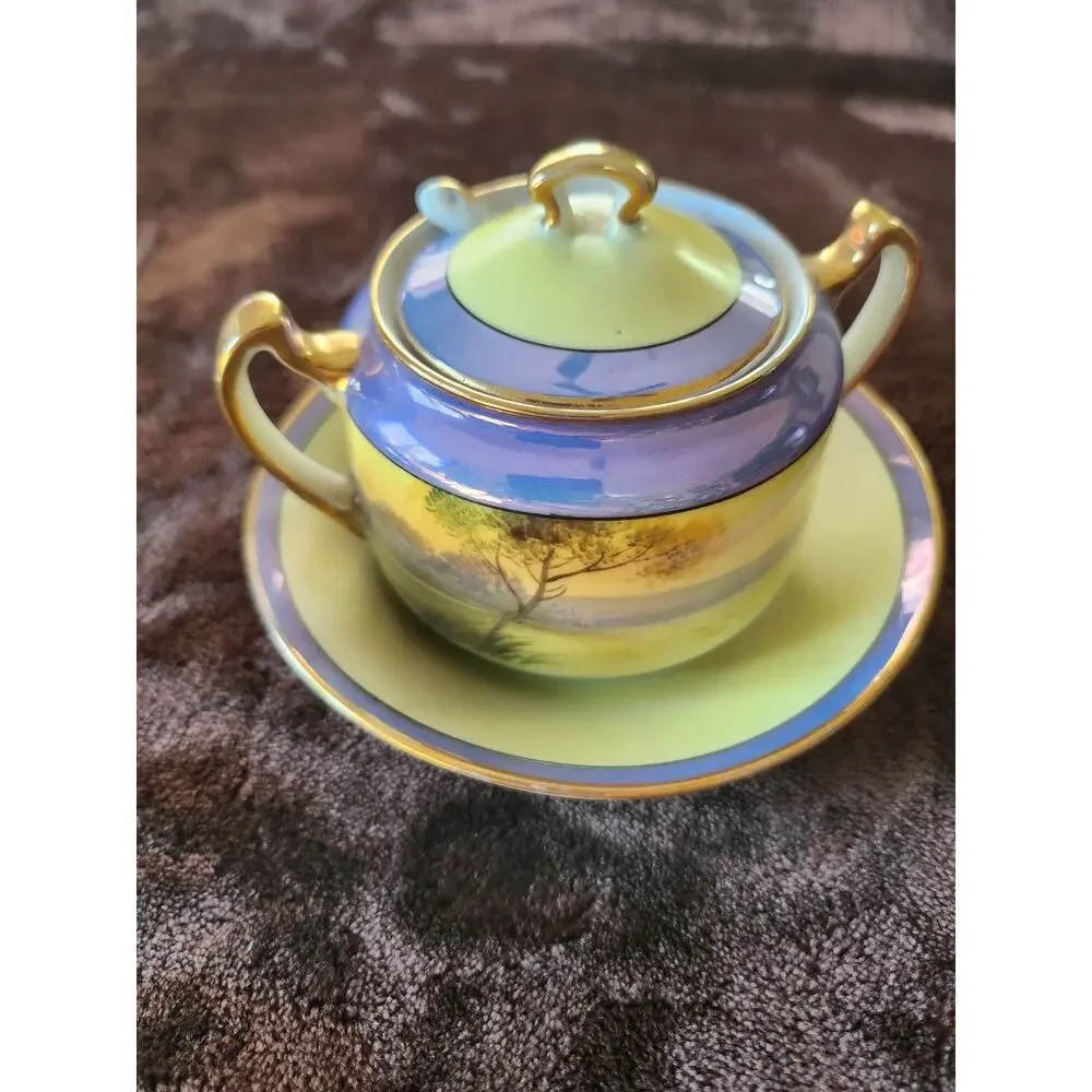 Vintage Noritake Japan Handpainted sugar bowl